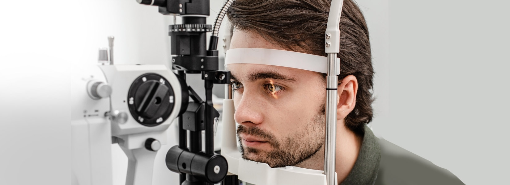 young man during eye exam in Lacey